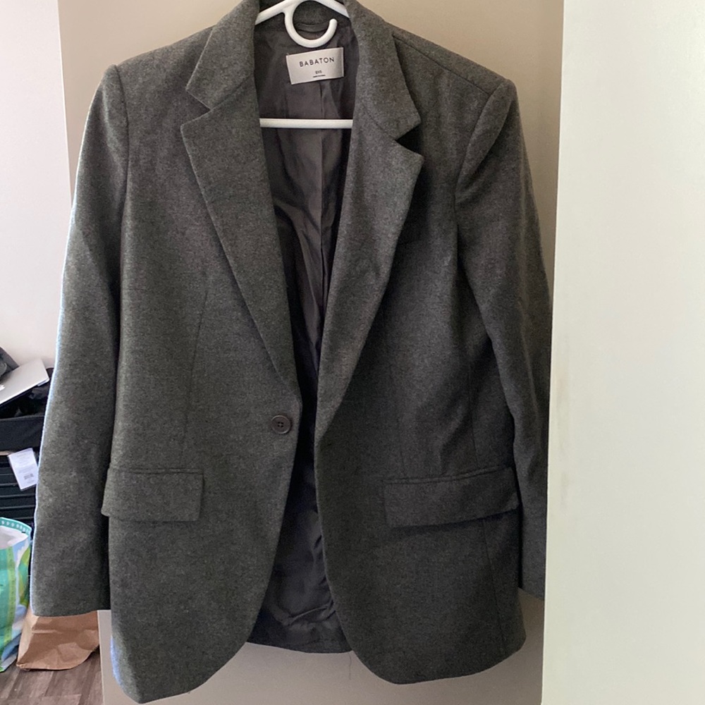 Babaton by Aritzia grey wool blazer